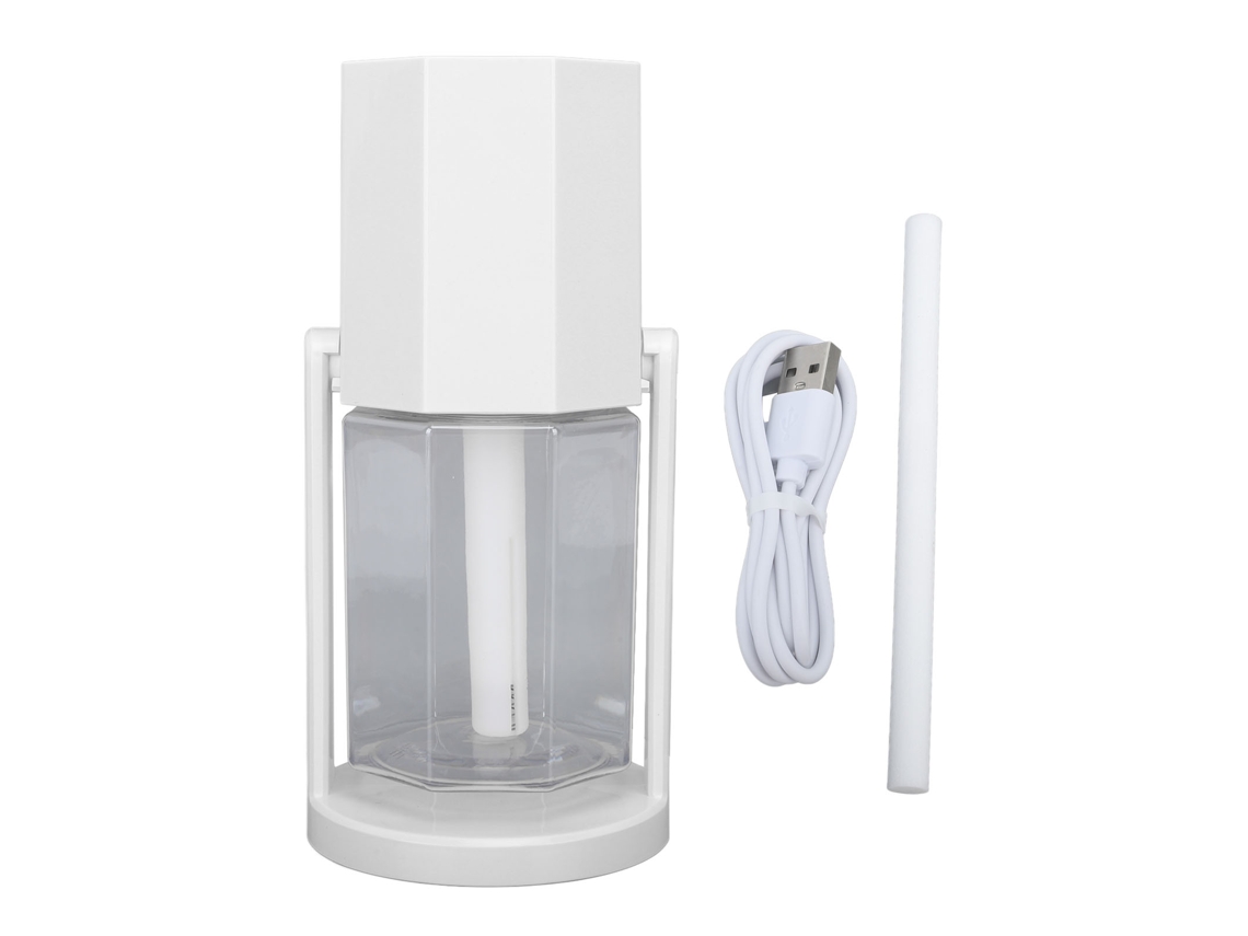 Umidificador de Mesa Usb Portátil Pequeno com Luz Ambiental Colorida Silencioso Branco para Carro Casa Escritório