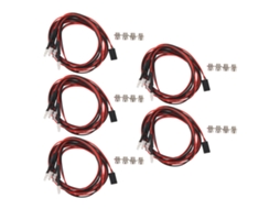 Mali kit de Luzes Led Frontais para Carro Rc 5pcs 7.4v Pérolas 3mm Branco e Vermelho Silicone Durável para Reparo e Substituição