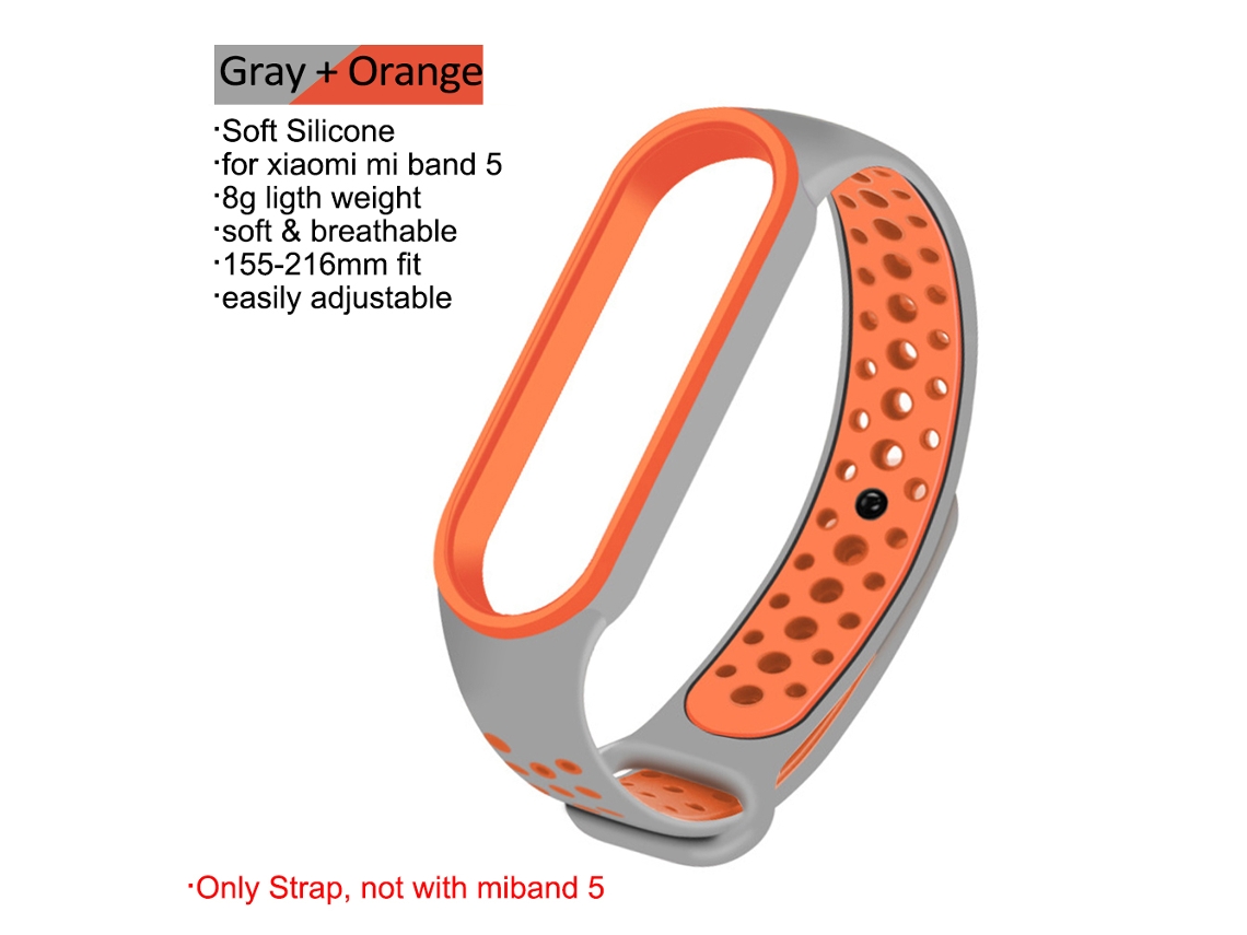 Cinto de Relógio de Silicone Adequado para Esportes Compatível com Xiaomi Mi Band 5 EOOCOO