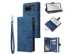 Capa De Couro Tipo Carteira Com Zíper Fosco Multifuncional Para Google Pixel 7 5g