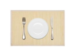 6 Pcs Individuais De Mesa Em Bambu 30 X 45 Cm Natural