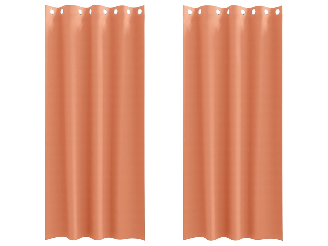 Maison Exclusive - Cortinas Blackout Com Argolas 2 Pcs Terracota 260 X 140 Cm