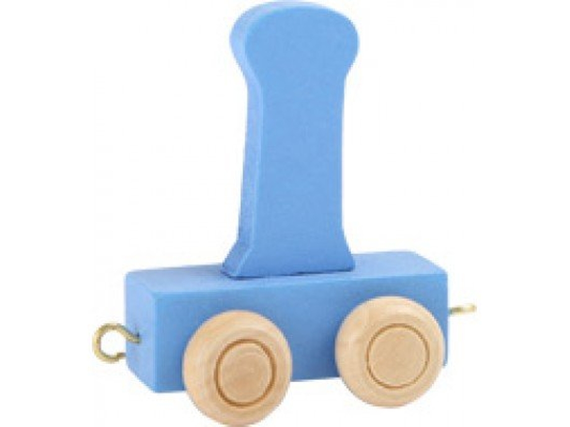 Trem De Brinquedo Small Foot, Letra I, Madeira, Azul, 12 Peças