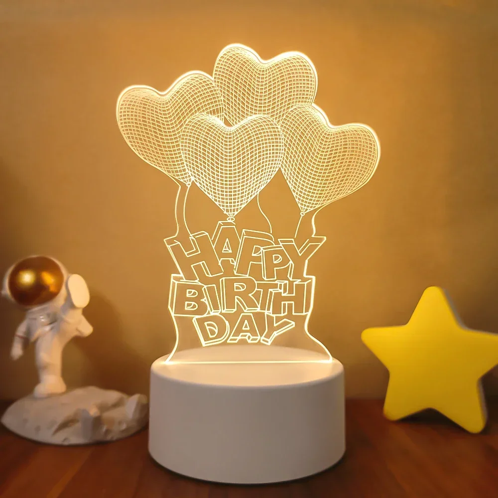 Luminária Noturna Led 3d Criativa, Luz Decorativa para Casa MDUG (luz de 7 Cores)