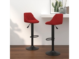 Vidaxl Bancos De Bar 2 Pcs Veludo Vermelho Tinto