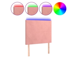 Led Headboard, Led Headboards Vidaxl Cor-de-rosa Veludo (100 X 5 X 118/128 Cm)