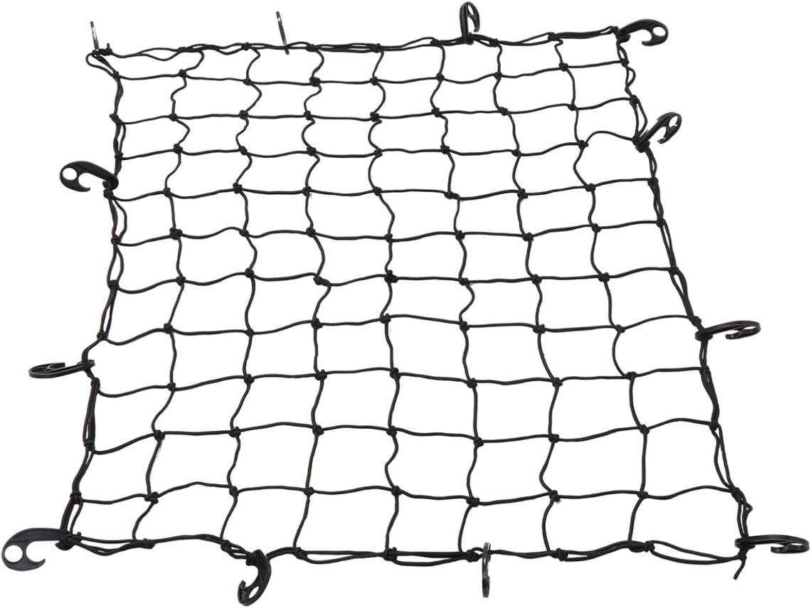 Rede De Carga Elástica De Borracha Preta De 120x90cm Para Fixação No Teto