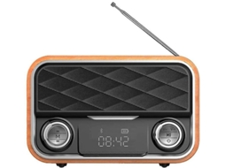 Rádio Bluetooth Retro Aux/fm Antena Emergência Alto Falante Portátil Android Madeira Escura Yizhood