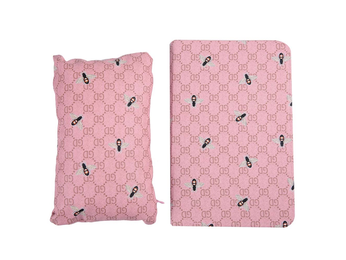Conjunto De Ferramentas De Unhas Almofada Para Mão Repouso De Braço Pé Cuidado Com Unhas Plegável Lavável Rosa Abelha