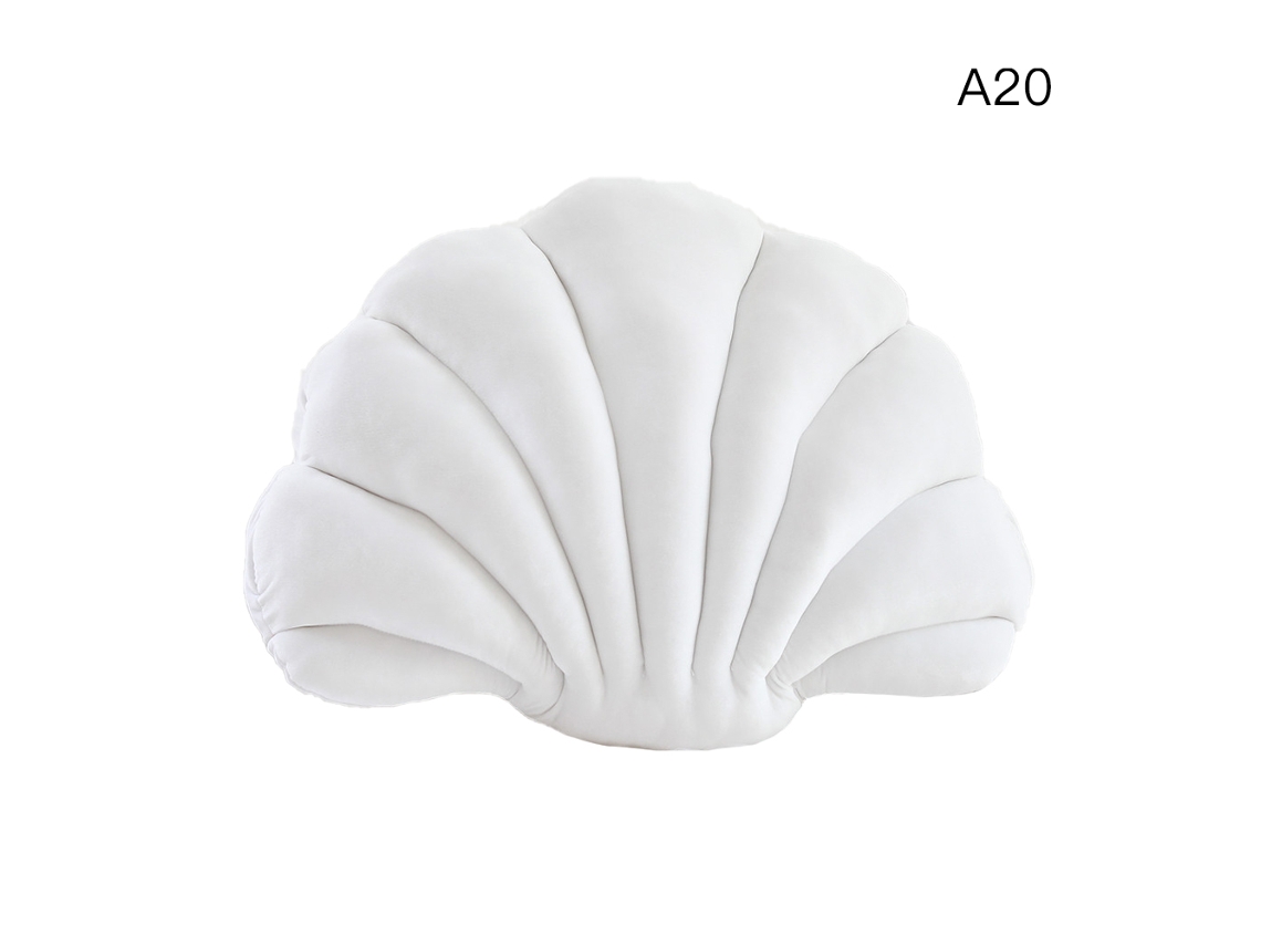 Almofada De Conchas + Decoração Com Tema De Oceanário + Branco Médio + Eoocoo