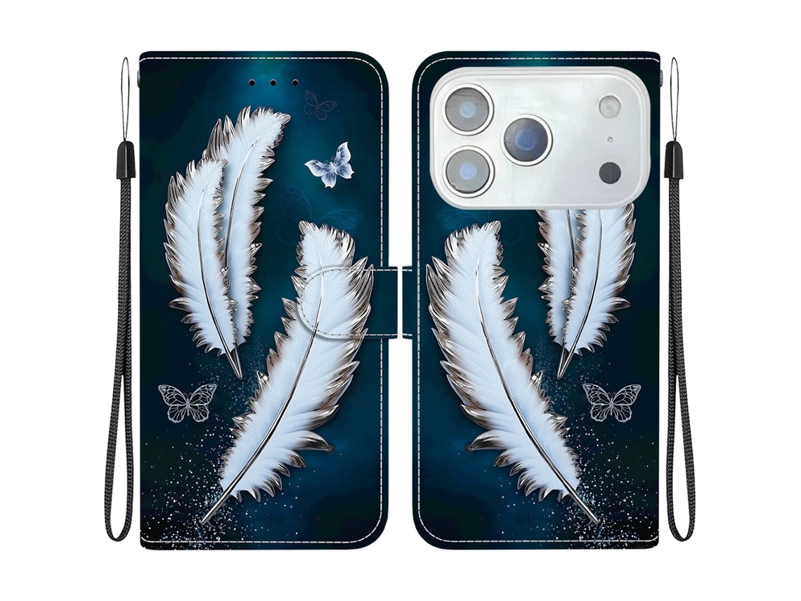 Capa Para Iphone 17 Pro Com Estampa De Penas Brancas