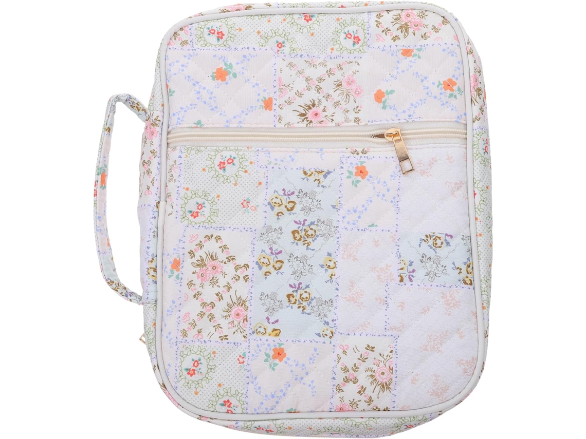 Solustre Feminino Porta-Bíblia com Altura, Acolchoado e com Zíper Duplo, Tamanho do Acolchoamento 28cm, Bolsa para Transporte