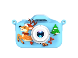Câmera Dupla Hd Infantil de Desenho Animado YUNZII (blue Deer High definition Dual Camera, Cartão de Memória Não Incluído)