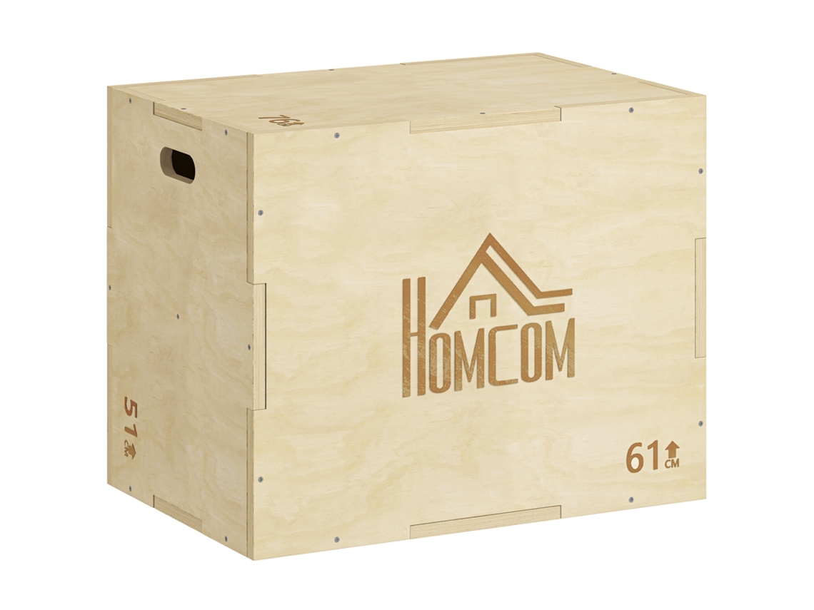 Caixa Pliométrica de Madeira 3 Alturas,jumping Box 120kg,61x51x76cm BTFORUS