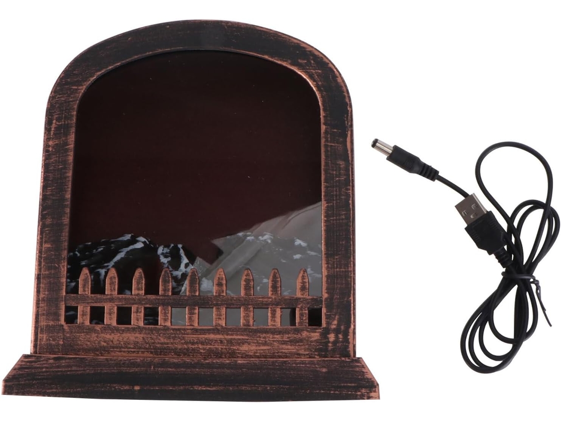Lâmpada De Chama Simulada Com Efeito Decorativo De Ritmo De Chama, Em Plástico Cor Café Para Decoração.