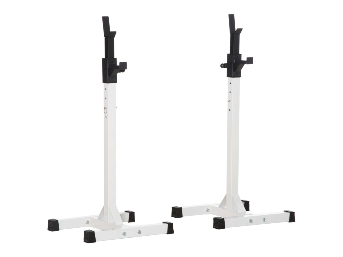 Suporte Para Barras De Pesos Aço Cor Branco E Preto 52x48x160cm Homcom