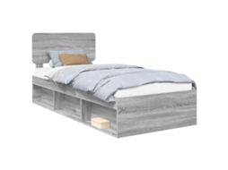 Estrutura da Cama com Cabeceira Cinza Sonoma 90x190 cm MAISON EXCLUSIVE