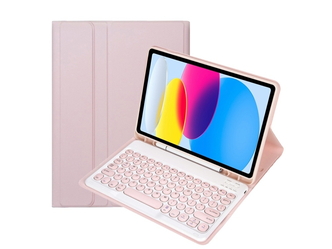 Capa De Couro Com Teclado Bluetooth E Slot Para Caneta Para Ipad Pro 11 2018-2021 Layout Pt