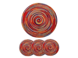 2026 4pcs Manteles Redondos de Algodón Tejido Resistente Al Calor para Mesa Cocina Fiesta