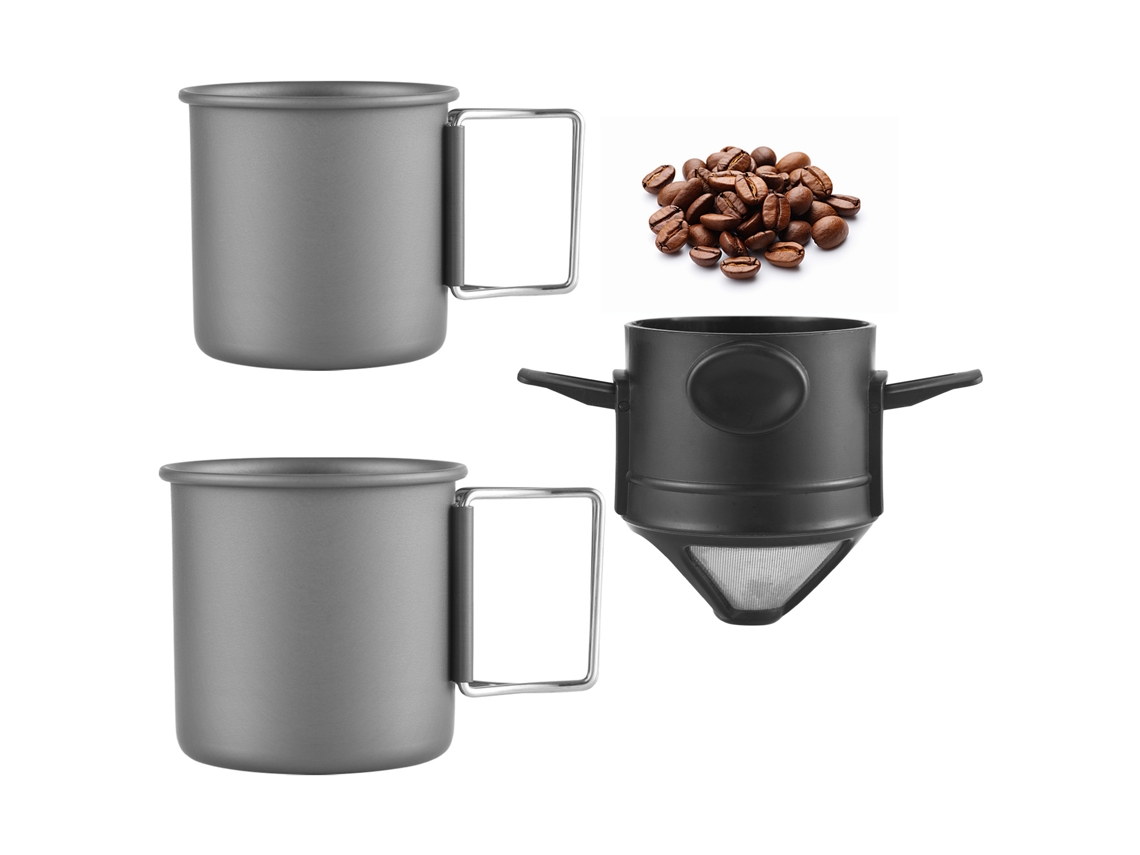 Conjunto Cafeteira de Vazamento Portátil 450ml 250ml