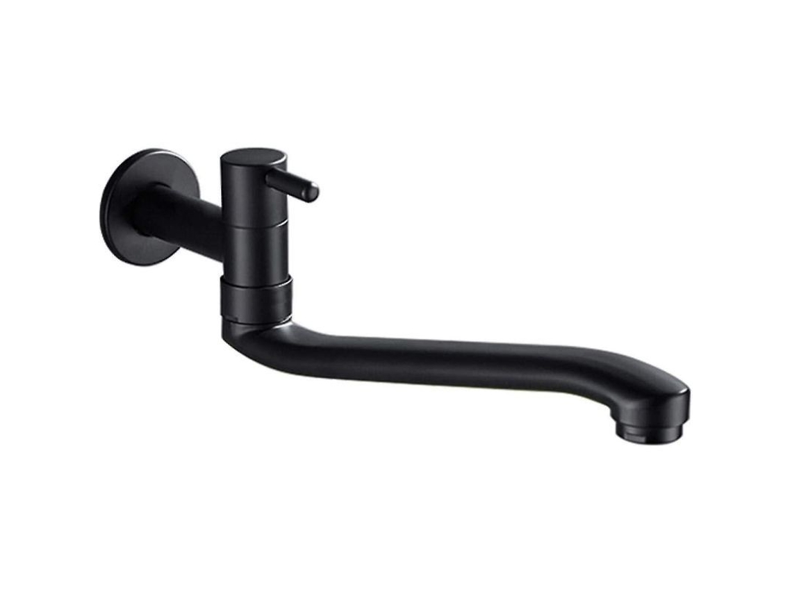 Torneira de pia Nova Line de aço inox, monomando, parede, preto, para jardim, piscina 2025 S/MARCA