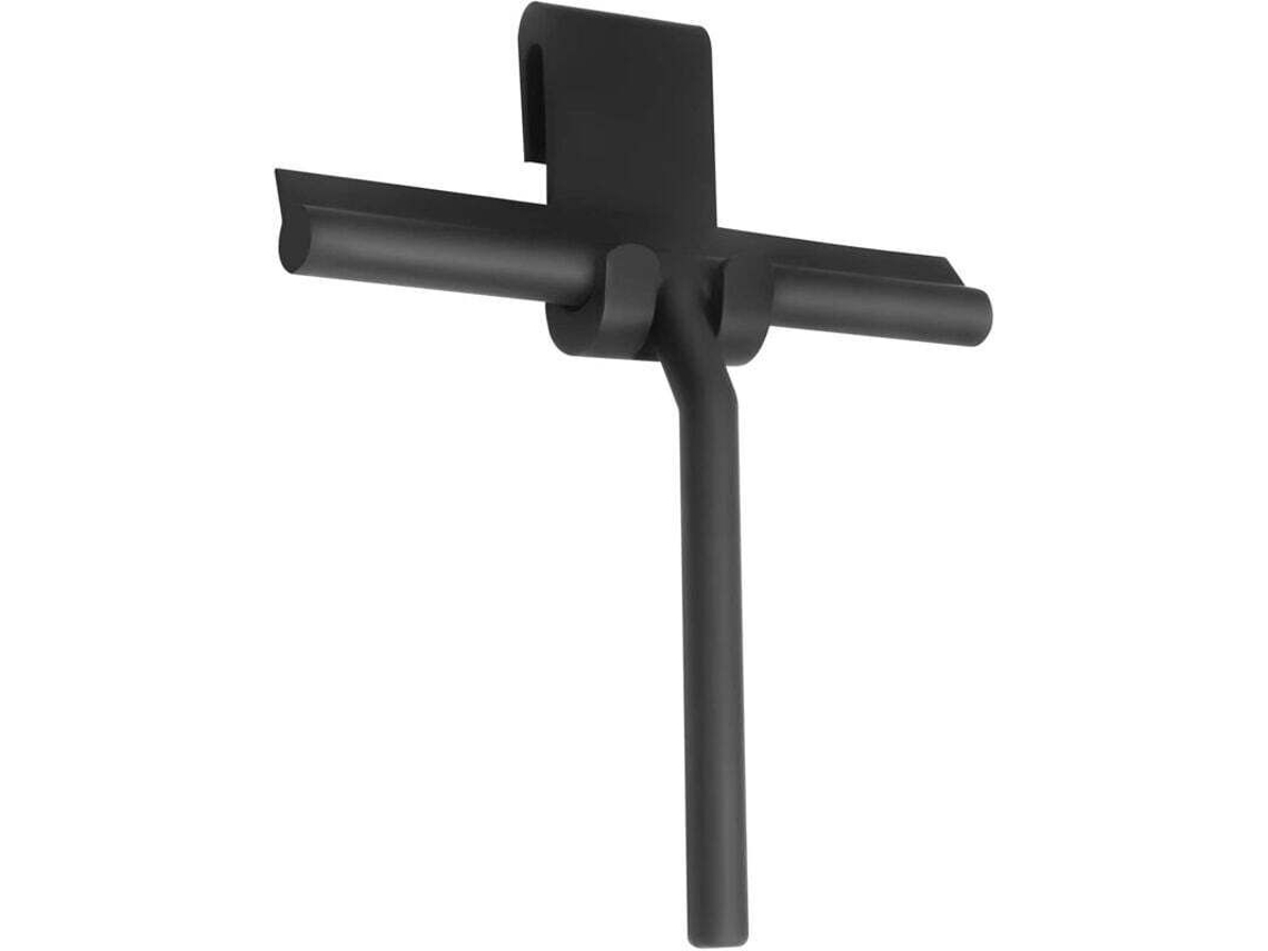 Rodo De Silicone Para Chuveiro De 22 Cm 8, 7", Para Porta E Parede De Vidro Do Chuveiro, Com Gancho Para Pendurar, Preto