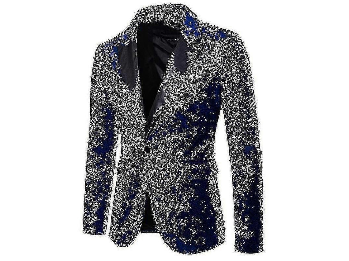 Jaqueta De Traje Para Homem, Estilo Formal, Material Algodão E Poliéster, Para Casamento, Primavera E Outono Cor Azul