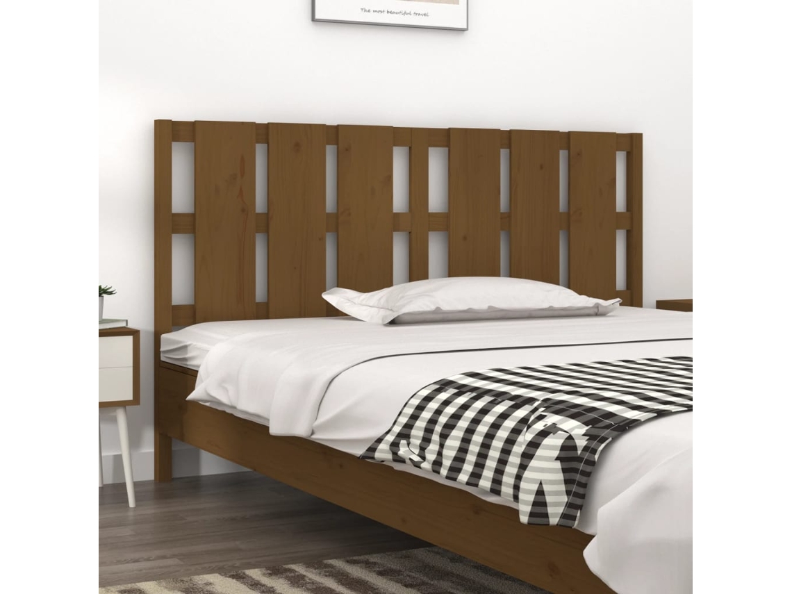 Vidaxl Cabeceira De Cama 185,5x4x100 Cm Pinho Maciço Castanho Mel