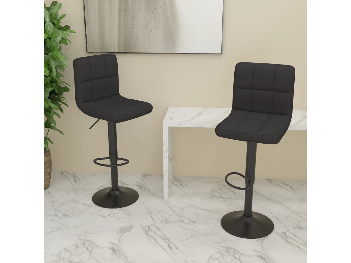 Vidaxl Bancos De Bar 2 Pcs Tecido Preto
