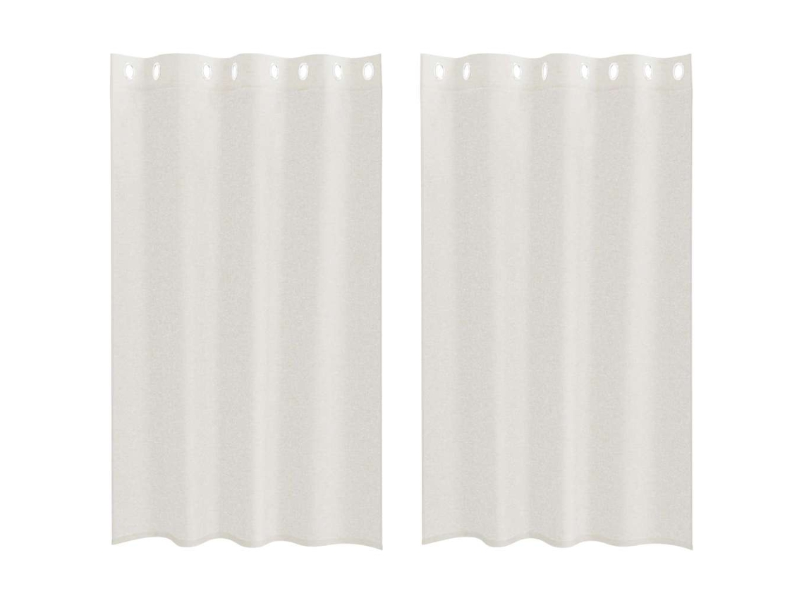 Conjunto 2 Cortina De Voile Vidaxl Creme Poliéster (175 X 140 Cm)