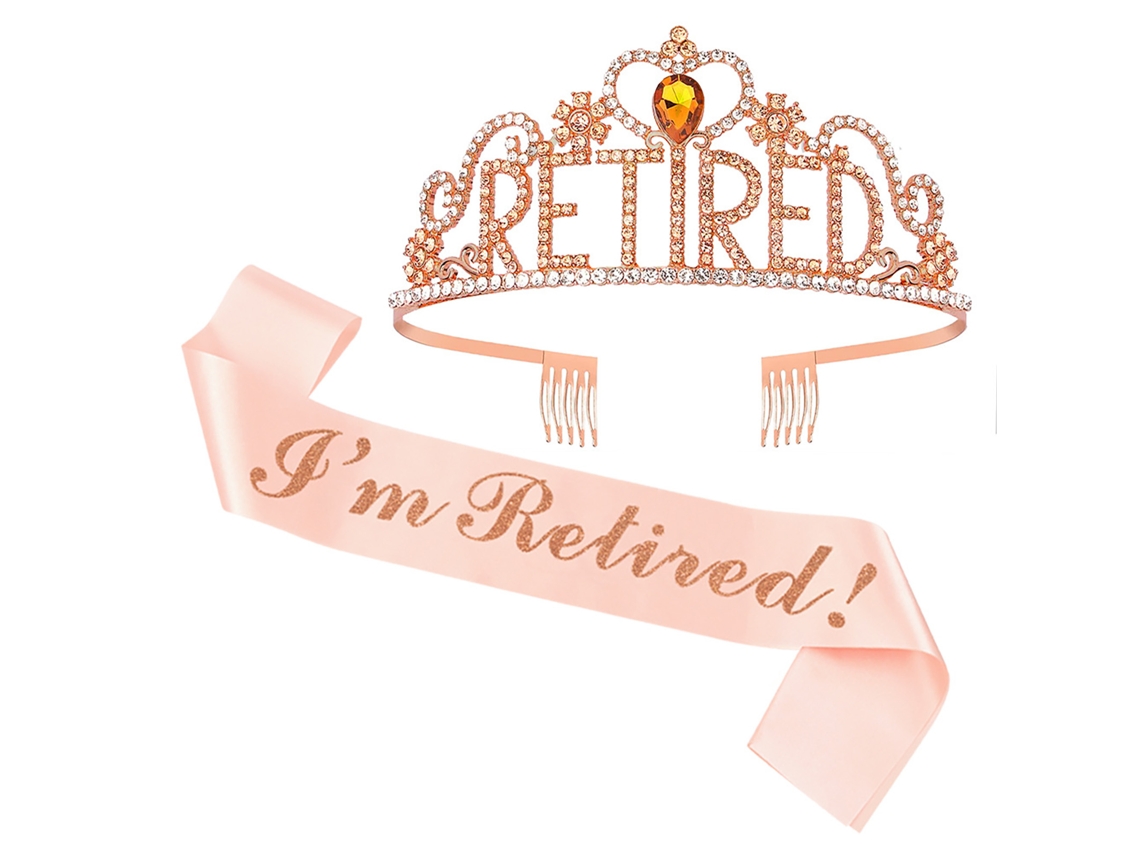 Laxiscreed Set De 4 Tiaras De Festa De Aposentadoria Com Faixa E Alça Para Ombros