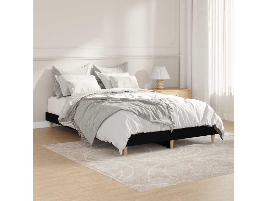 Vidaxl Estrutura De Cama 120x190 Cm Derivados De Madeira Preto