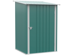 Casinha De Jardim Metálica Com Telhado Inclinado, Porta Com Fechadura, Para Uso Externo, 100x103x160 Cm, Verde