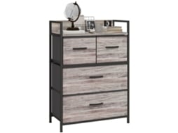 Cômoda com 5 Gavetas de Tecido ZACHARY (98x29x63 cm)