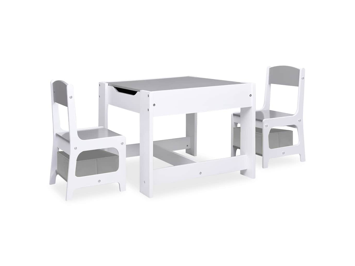 Maison Exclusive - Mesa Infantil Com Duas Cadeiras Mdf Branco