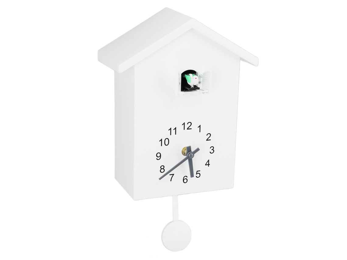 Reloj De Pared Con Casa De Pájaros Y Péndulo Estilo Nórdico Con Voz De Pájaro Para Oficina Dormitorio Sala Blanca