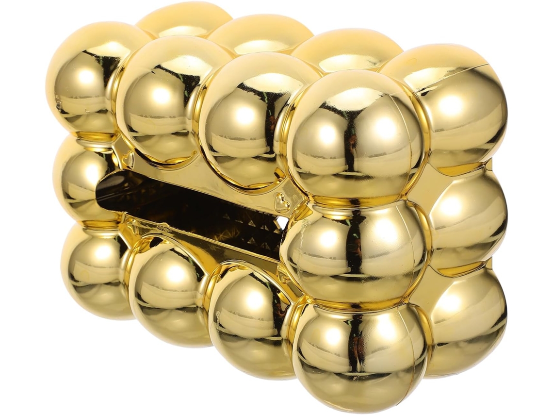 Elegante Porta-lenços De Plástico Dourado, Para Armazenamento.