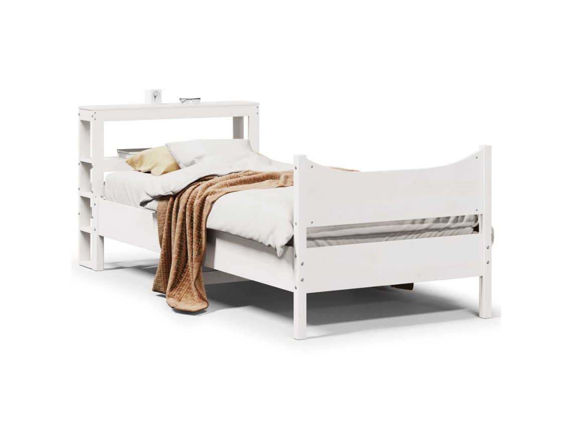 Vidaxl Estrutura Cama C/ Cabeceira 75x190 Cm Pinho Maciço