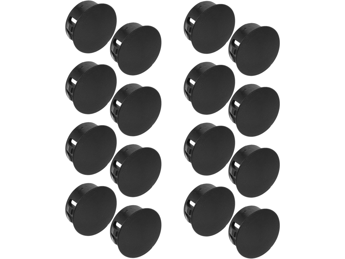 Conjunto De 50 Tampões Nylon Preto 2cm Com Fecho Pressão, Ideais Para Móveis, Caixas Elétricas E Estruturas Também