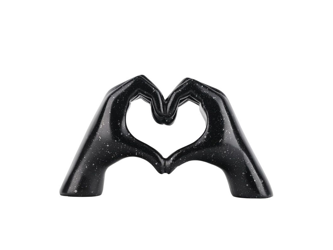 2026 escultura Decorativa de Gesto de Mano Corazón, Arte Moderno Personalizado para Hogar Linjou Negro