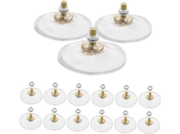 Conjunto De 15 Ganchos Com Ventosa E Rosca M6, Em Pvc E Metal Sucção Potente Design Rosqueado, Ideais Espelhos E