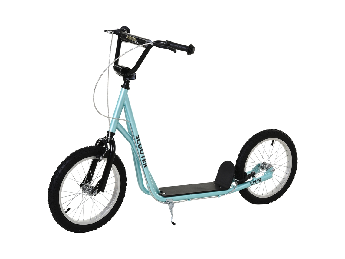 Scooter infantil +5 anos, pneus grandes, guidão ajustável, freio, carga até 100 kg, azul S/MARCA