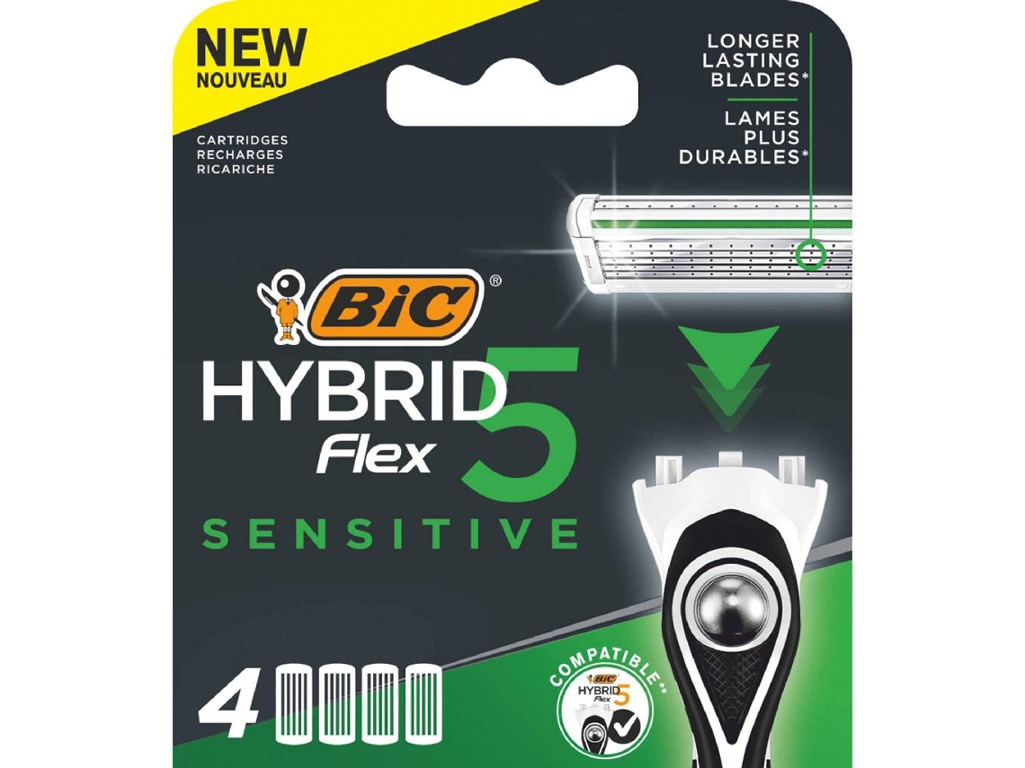 Recarga de Lâminas Hybrid Flex 5 Sensitive Bic