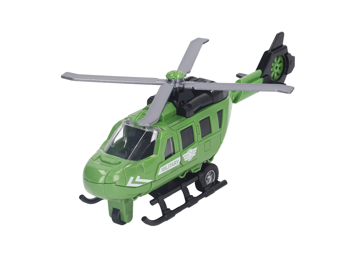 Modelo de helicóptero em liga metálica fundida da ATS, brinquedo de avião com simulação de inércia para meninos e meninas, 22,6 cm (8,9 polegadas).