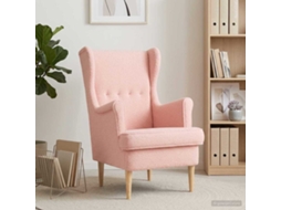 Vidaxl Poltrona Rosa Bouclé