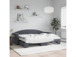 Vidaxl Sofá-cama C/ Gavetão E Colchões 80x200cm Veludo Cinzento-escuro