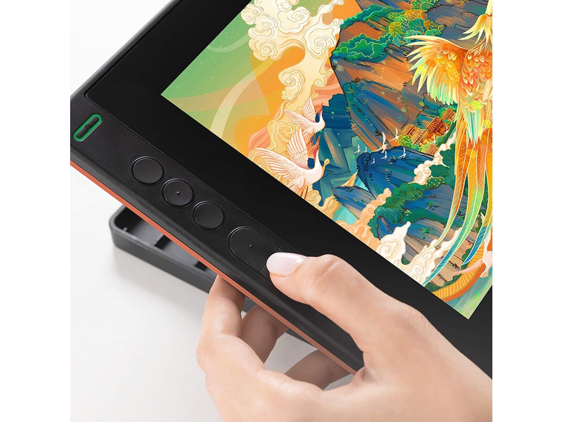 Mesa digitalizadora Huion Kamvas 12 com suporte, totalmente laminada, para arte digital.