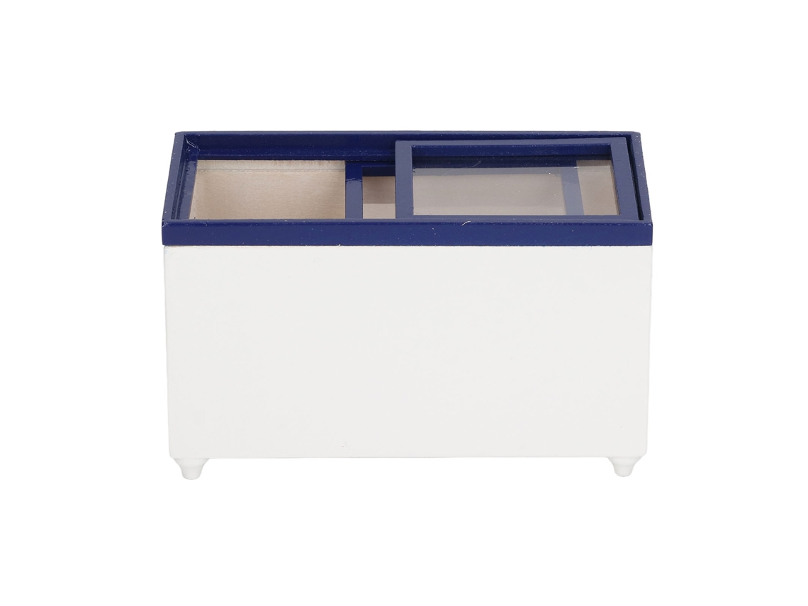 Primerox refrigerador Horizontal Miniatura Cozinha Casinha de Bonecas 1:12 Branco Madeira Bétula