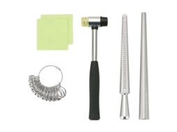Kit Ferramentas Com Mandril Anel Martelo Borracha Medição Duplex Limpeza Joias