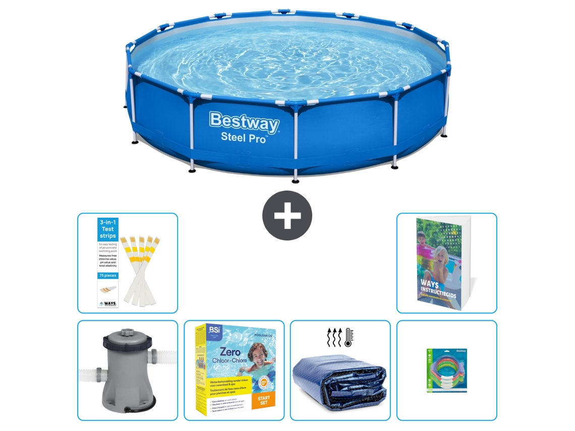 Piscina Bestway Steel Pro Redonda 305x76 Cm 5 peças S181 BESTWAY